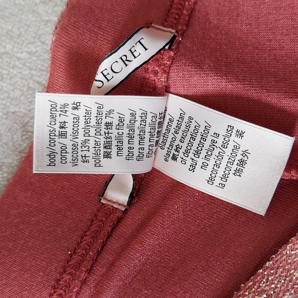 2019 VS Peachy Pink Copper Metallic Shimmer Wide Leg Pants - Picture 4 of 10